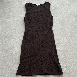 All:Row Sleeveless Textured Midi Dress in Rich Brown - Size L